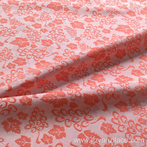 Orange Silk Print Upholstery Jacquard Fabric